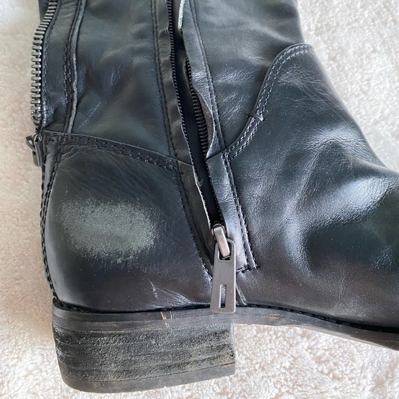 W9 Sam Edelman Leather Riding Boots with zipper hardware - Picture 6 of 12